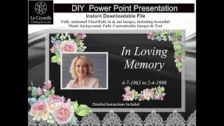 Funeral Presentation Template - Customise with Power Point -  English Rose