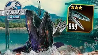 MOVIE STAR MOSASAURUS LEVEL 999 VS COLOSSUS 04! - Jurassic World The Game - *WORLD AQUATIC BOSS* HD
