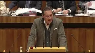 HC Strache f&auml;hrt mit Faymann, Spindelegger und der EU Schlitten (EU-Budget)