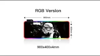 Mousepad Gamer Led RGB Star Wars Stormtrooper USB 900X400mm