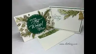 #1 Stampin Up Note cards and Envelopes - Shaded Spruce Vellum Golden Greenery Card