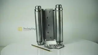5 in Double Action Spring Hinge Saloon Door Hardware - Satin Chrome Finish