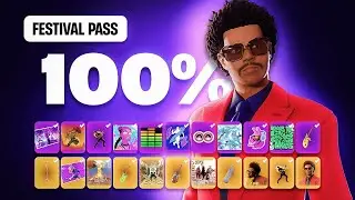 UNLOCKING THE WEEKND FORTNITE FESTIVAL PASS 🔥 ( 100% COMPLETED BATTLE PASS SHOWCASE + GAMEPLAY )