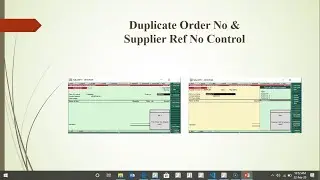 Tally TDL -  Duplicate Order Number & Supplier Reference Number Control