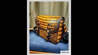 Vintage Crocodile Leather Postman Bag