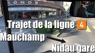 🚎 TPB : Trajet de la ligne 4️⃣ (Mauchamp ➔ Nidau gare)