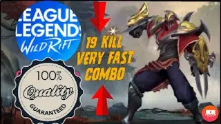 ZED - GAMEPLAY 19 KİLL VERY FAST COMBO  Lol - Wild Rift