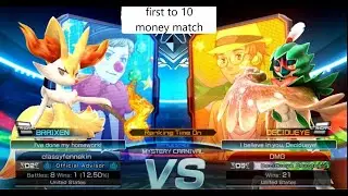 I got challenged to a money match on pokken (FT10 with dmg)