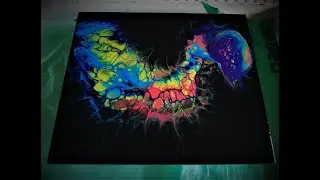 Acrylic Pouring, Cell Explosion 2, Sea Beast Or Bird? Fluid Art