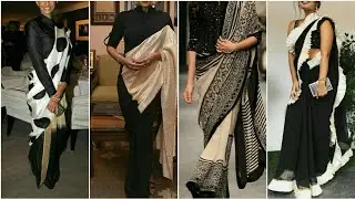 Very beautiful and attractive black and white saree collection||Black and White saree Design-CaF.