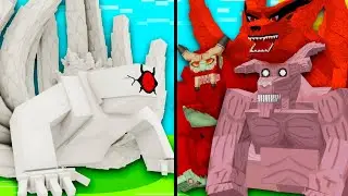 JUUBI BRANCA VS TODAS BIJUUS de NARUTO no Minecraft