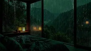 Peaceful Rainfall in a Snowy Winter Forest 🌧️ (No Ads) | Soothing Dark Bedroom Sounds for Deep Sleep