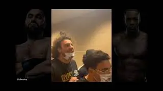 Deontay wilder and tyson fury cross paths in hall 