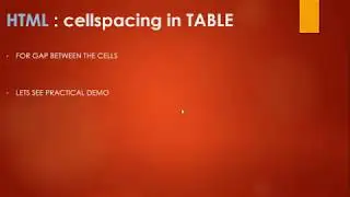 Cellspacing attribute in HTML , in Hindi , Part28