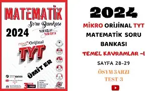 MİKRO TYT SORU BANKASI | TEMEL KAVRAMLAR | Syf 28-29 |@umiter55  #yks2024
