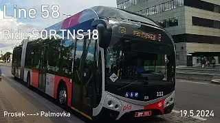 Line 58 Ride SOR TNS 18 to Palmovka