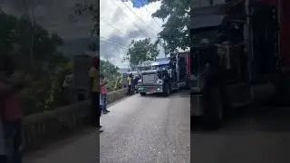 Truck heading up mount Rosser Hill very skill driver