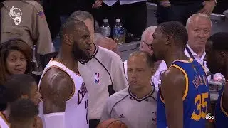 Durant & LeBron exchange words after KD gets hit in the head by Kevin Love | Warriors vs Cavs Game 4