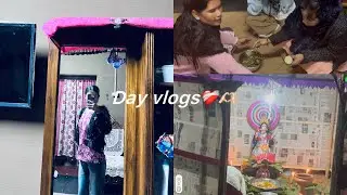 Saraswati puja invite bai sgni ngo😂❤️||day vlogs😋🪻