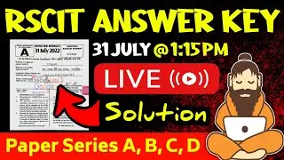 RSCIT Answer Key LIVE 31 July 2022 | RSCIT Today Answer Key 31 July |  RSCIT Paper Solution