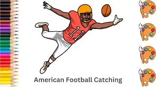 American Football Catching - Sketch Art and Paint | Step by step tutorial | Pencil to Palette