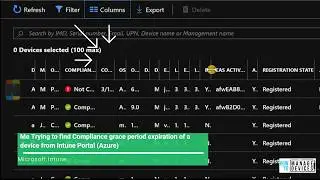 Me Trying to find Compliance Grace Period expiration of a device from Intune Portal (Azure) #Intune