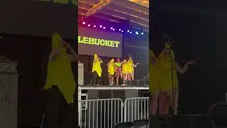 Rubblebucket fans dancing in banana costumes in Milwaukee - 6/27/2025 🍌