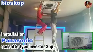 bongkar pasang ac panasonic cassette type inverter 3hp