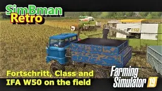 IFA W50, Fortschritt, Claas on the field - FS19/LS19 Retro Farming