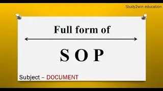SOP ka full form | Full form in English  | Subject - DOCUMENT