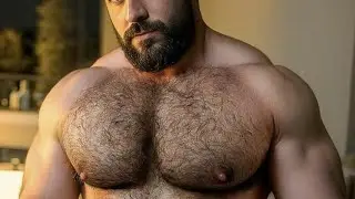 Beautiful Cute Hairy Muscle Man, Hairy Muscle Bodybuilder STUD Daddy Models #hairymusclegay(2)
