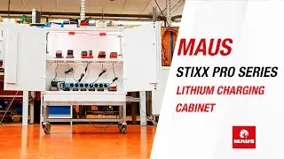 Fire-safe cabinet for charging lithium batteries.