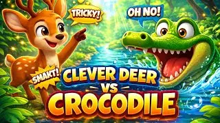 聪明的小鹿与鳄鱼 | 儿童故事动画 | Clever Little Deer and Crocodile | Children's Animated Story