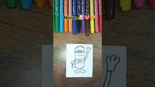 How to draw a Minion Bob💖🌈#Shorts#MinionDrawing😱#Satisfying#youtubeshorts#viral#stepvystep#Art#draw✨