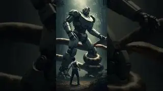 Giant Robot vs Anaconda #DreamScreenAI #giantrobots #anaconda #shortsfeed