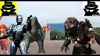 Godzilla And Mei Lee Helps Robocop Defeats Predator