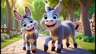 Two Little Donkeys Bounce and Spin | Fun Animal Action Song for Kids | Nursery Rhymes and Baby Songs