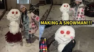 ITS SNOWING!!! BUILDING A SNOWMAN WITH THE FAMILY! COSY NIGHT IN! #snow