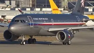 Czech Air Force Airbus A319CJ landing & takeoff at Geneva/GVA/LSGG