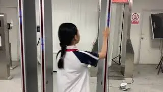 School Children Adult temperature screen walk through gate door check noncontact for COVID-19