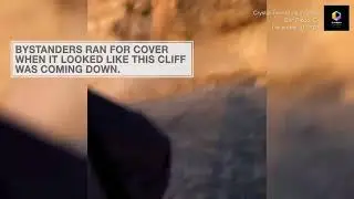 Bystanders Run for Cover as Cliff Collapses onto California Beach