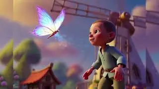 🌈 3D Cartoon Story: Little Ali and the Green Windmills