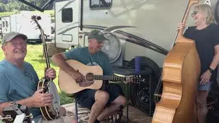 Campground Neighbors Sing Together - Behind The Scenes - Nine Pound Hammer #GalaxFiddle