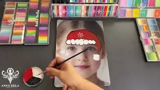 Christmas face paint idea🎅 Holiday Santa Hat Face Painting Tutorial for Kids | Easy Christmas Design