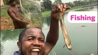 Local fishing methods in Africa : fish river in Nigeria 