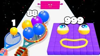 NUMBER BLOCK RUN (vs) ROCKET RUN - ASMR Gameplay Level Up Number Cube
