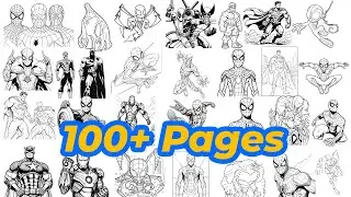 100+ Coloring Pages | Spider-Man, Batman, Superman, Deadpool, Ironman, Goku, Coloring Book