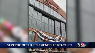 Caesars Superdome sends giant friendship bracelet to Indianapolis to use for Taylor Swift shows