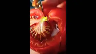 Satisfying tomato cutting 🍅Perfect slice, smooth cut, instant relaxation.