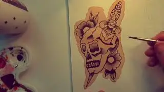 Dagger and skull tattoo flash #tattooideas #tattooflash #art #tattoolover #tattooart #daggertattoos